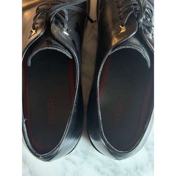 Kenzo Men\'s Black Leather Lace-up Shoes